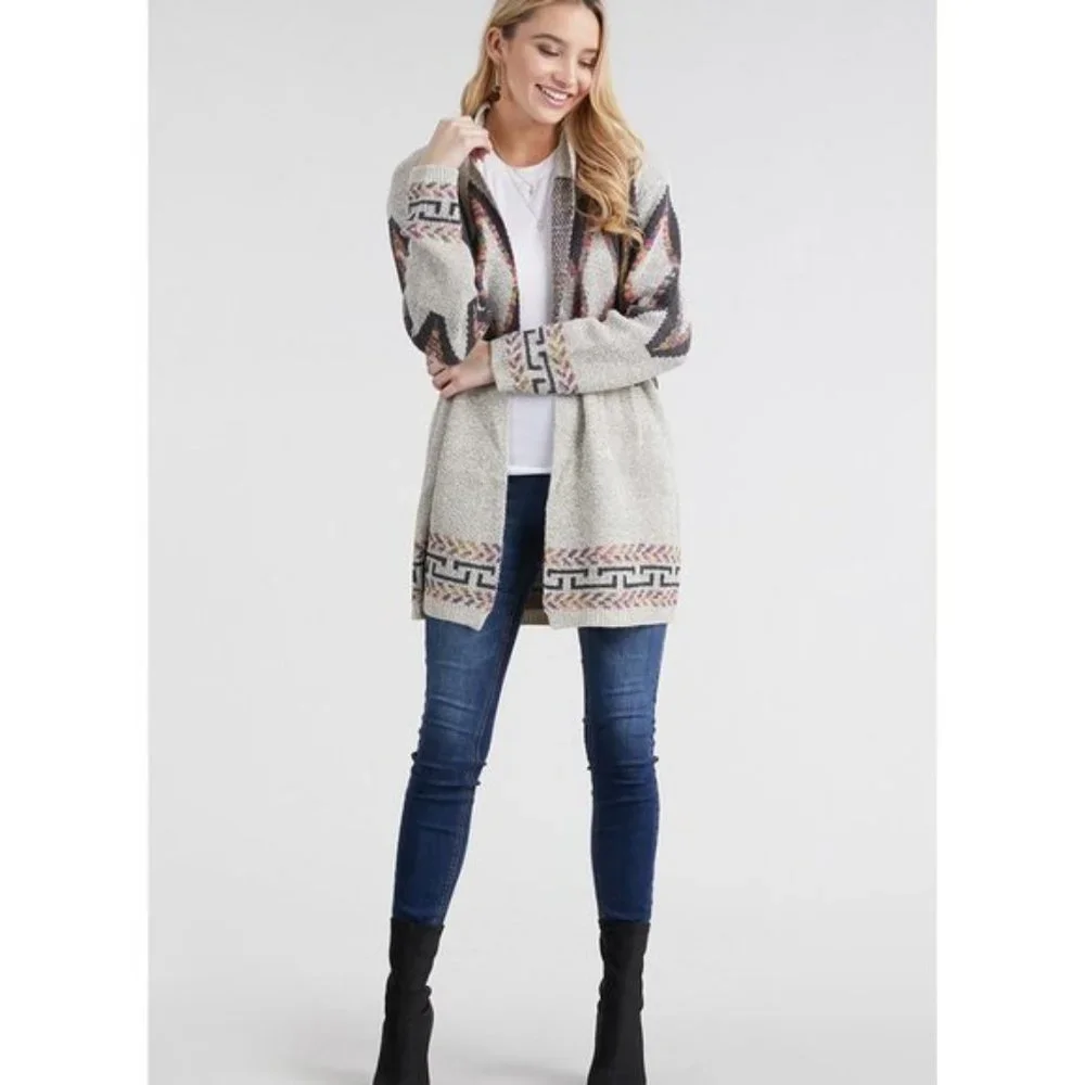 🆕Tribal Open Front Cardigan Sweater - Picture 7 of 7